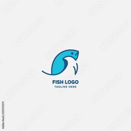 fish logo vector illustration, fish market logo, fish guard logo, fish contest, seafood label and badge