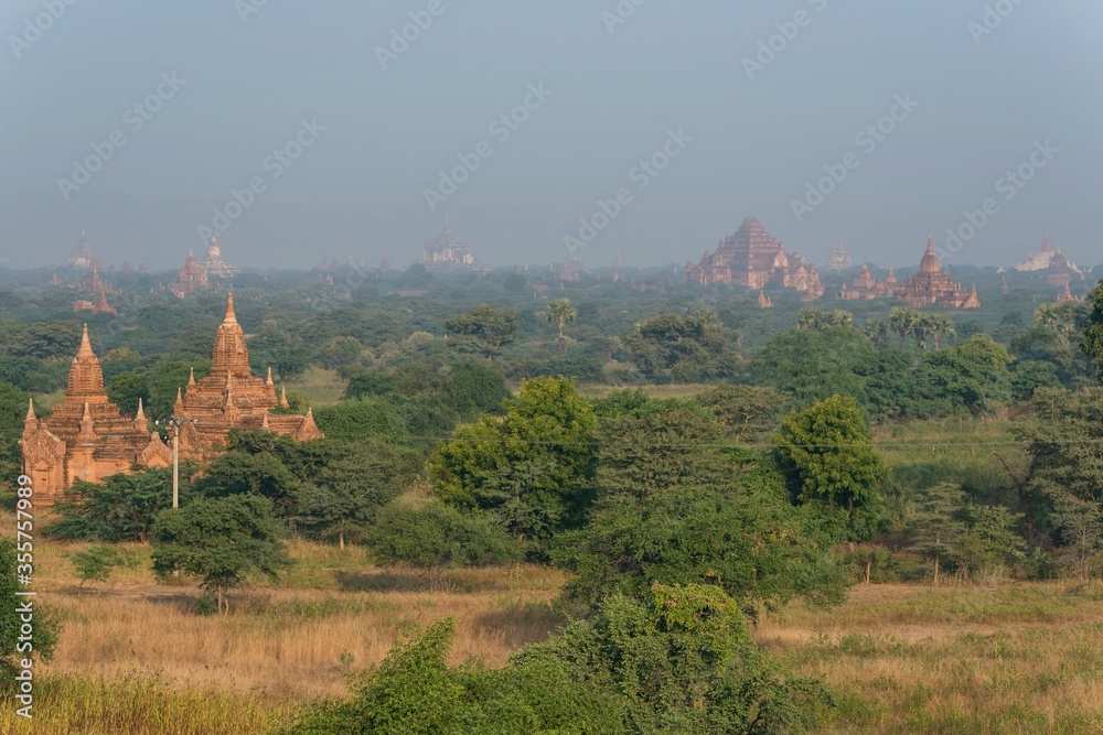 Pagodas stupas and temples of Bagan in Myanmar, Burma