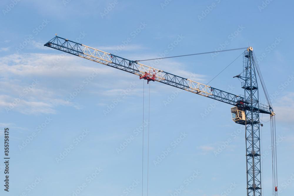 Tower crane. Construction of high-rise buildings in the city. Tower crane. Construction of high-rise buildings in the city.