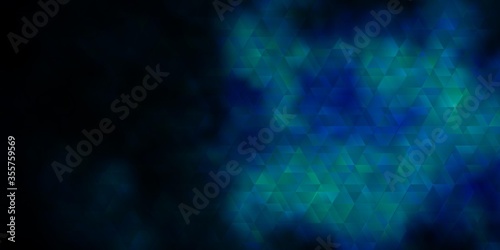 Dark BLUE vector pattern with lines, triangles.