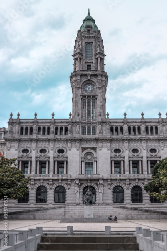 Wonderful urban architecture of Porto municipal chamber, Portugal