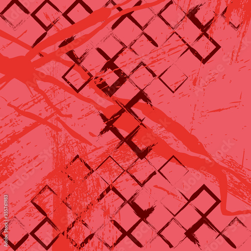 retro square pattern in grunge design. brush vector drawn and combining together randomly. it can be used as abstract retro background, template, backdrop, poster, billboard, cover page, etc.
