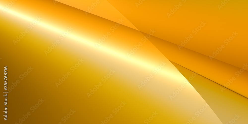 Golden metal abstract geometric wallpaper, rich color, 3D illustration, 3D rendering