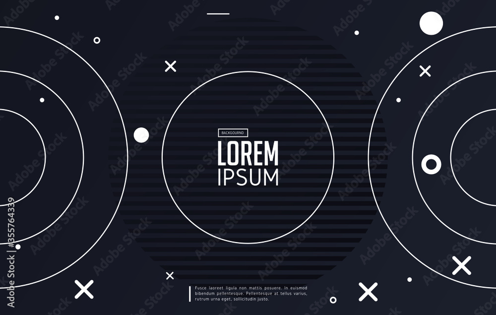 Obraz premium Minimalistic pattern, line geometric black background