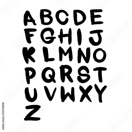 hand drawn lettering alphabet set vector