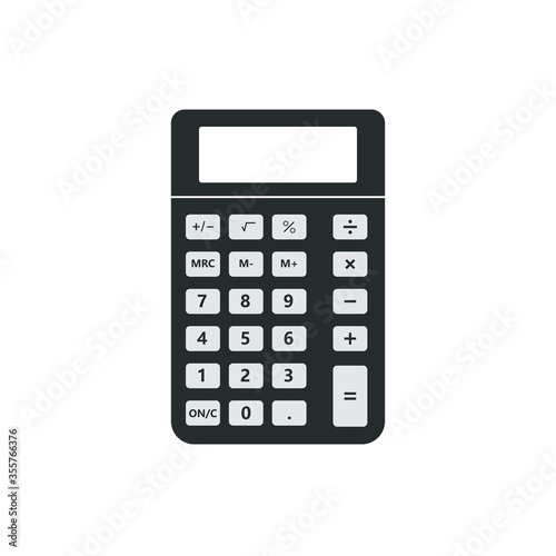 Vintage pocket calculator icon. Small portable calculation device, application user interface, classic basic arithmetic operations.Vector illustration.