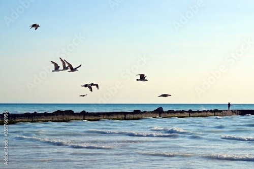 landscape of the White Beaches, sandy coast located in the municipality of Rosignano Marittimo in Tuscany Italy, between the hamlets of Rosignano Solvay and Vada