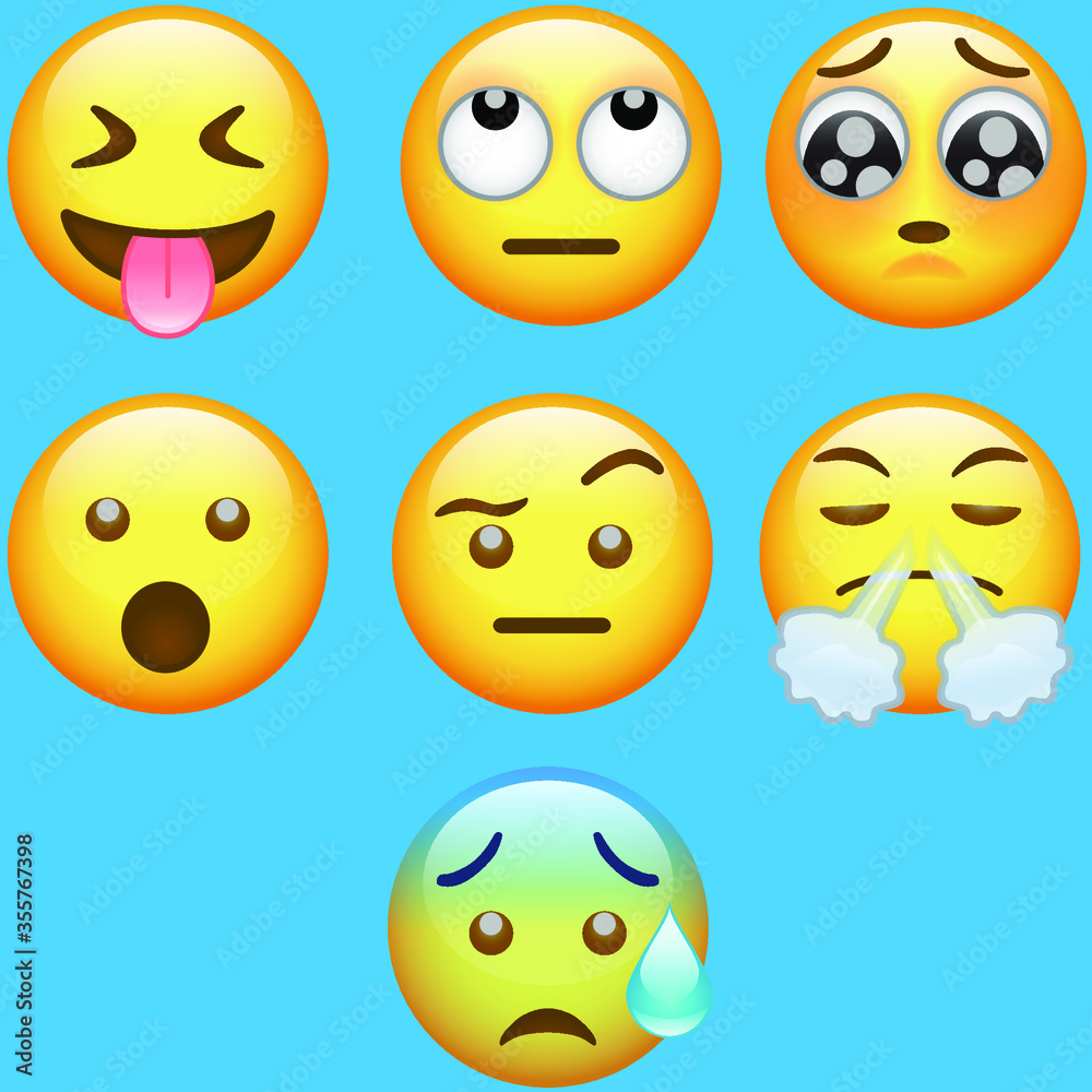high quality vector round yellow cartoon bubble emoticons comment social media chat comment reactions