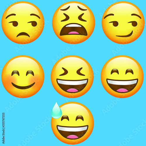 high quality vector round yellow cartoon bubble emoticons comment social media chat comment reactions