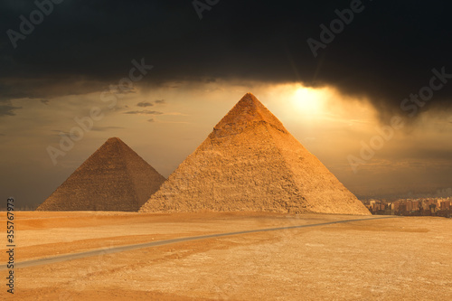 The famous pyramids at Giza in Egypt