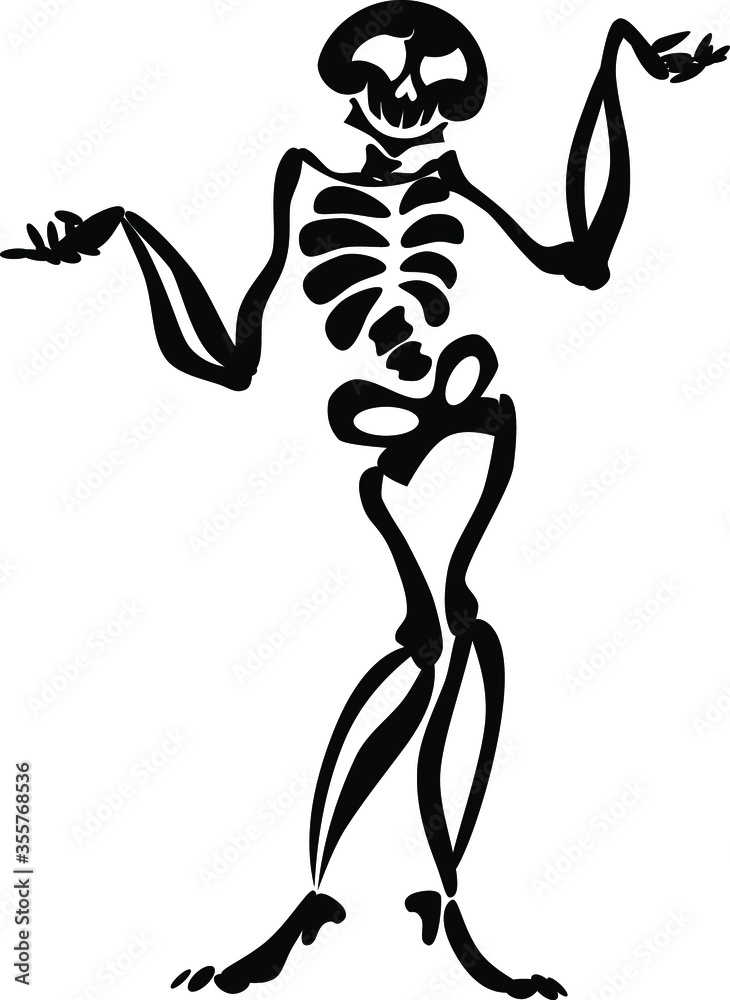 Vector illustration of a black skeleton for Halloween Vector illustration of a black skeleton for Halloween