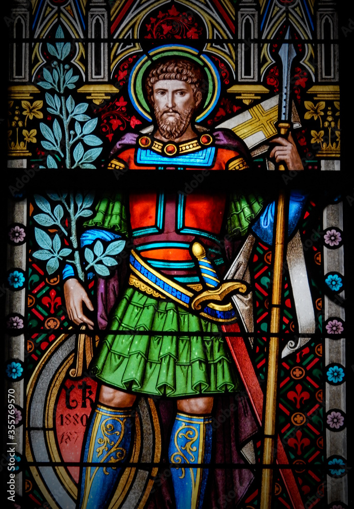 Stain Glass Warrior Saint 1