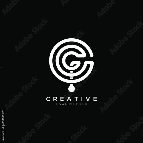 creative modern Letter G and spiral icon white color logo design template