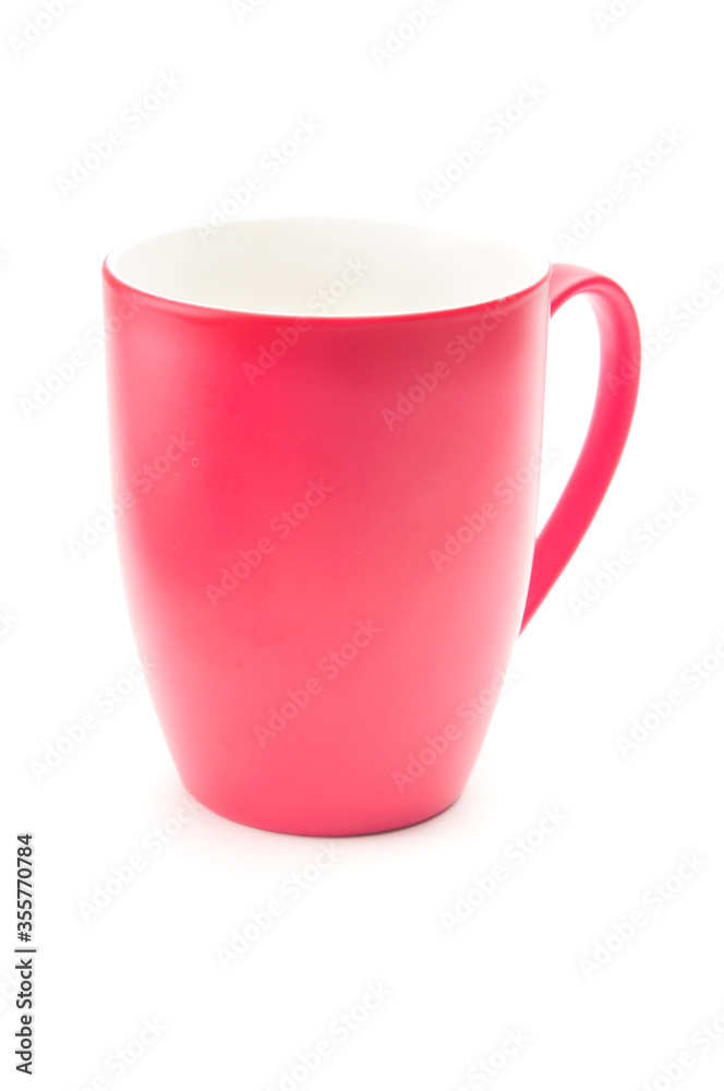 Red cup for tea, coffee and cappuccino on a white background Red cup for tea, coffee and cappuccino on a white background