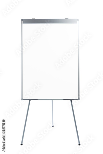 presentation flipchart easel stand board, isolated on white