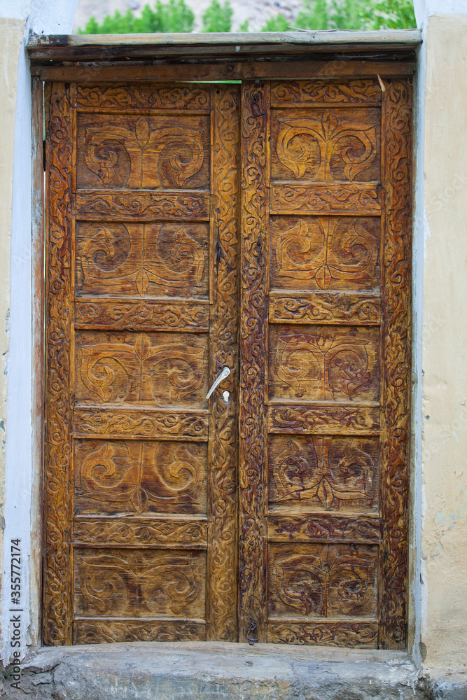Old door, village in the Pamir mountains, Tajikistan