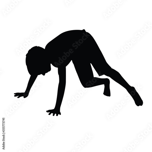 a boy body silhouette vector