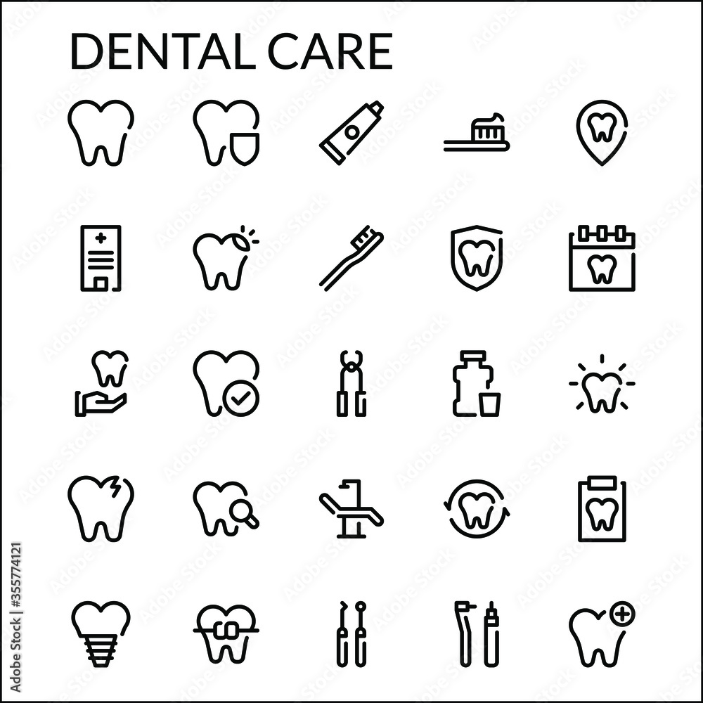 Simple Dental Care Line Style Icon Contain Such as Teeth, Tooth, Dentist, Care, Drill, Clinic and more. 48 x 48 Pixel Perfect Simple Dental Care Line Style Icon Contain Such as Teeth, Tooth, Dentist, Care, Drill, Clinic and more. 48 x 48 Pixel Perfect