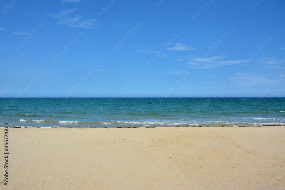 Tropical beach and blue sky in sunny day