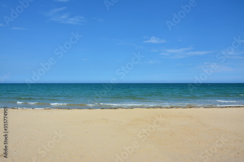 Tropical beach and blue sky in sunny day