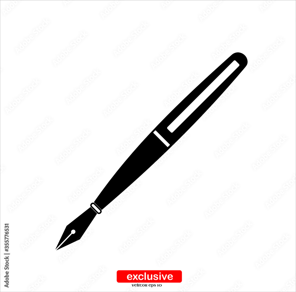 ink pen icon.Flat design style vector illustration for graphic and web design. ink pen icon.Flat design style vector illustration for graphic and web design.
