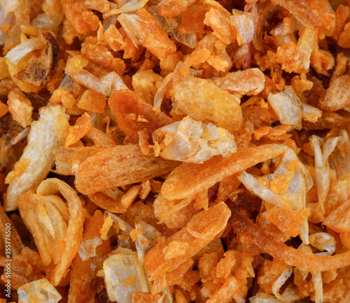 Fried garlic isolated on a white background