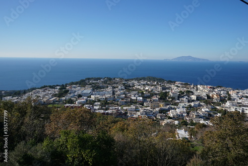 Landscape of Capri Island with coastline, Blue Grotto, in Naples, Italy 