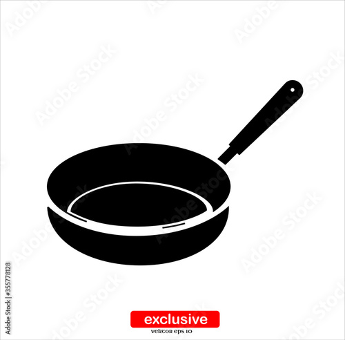 frying pan icon.Flat design style vector illustration for graphic and web design.