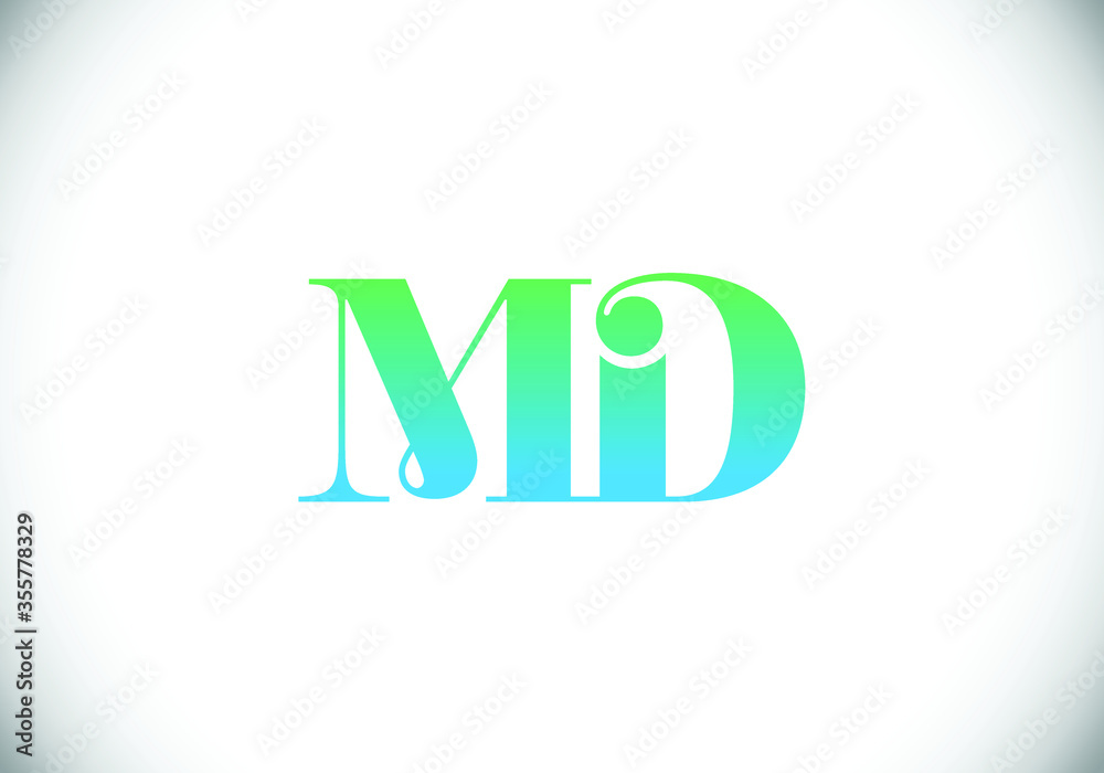 Initial Monogram Letter M D Logo Design Vector Template. M D Letter Logo Design Initial Monogram Letter M D Logo Design Vector Template. M D Letter Logo Design