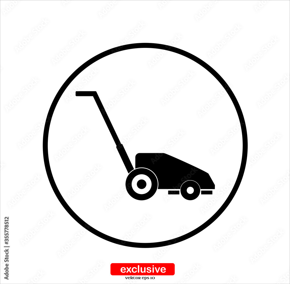 lawn mower icon.Flat design style vector illustration for graphic and web design. lawn mower icon.Flat design style vector illustration for graphic and web design.