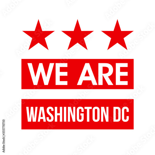 We Are Washington DC. Text design. wordmark icon. Vector eps 10.