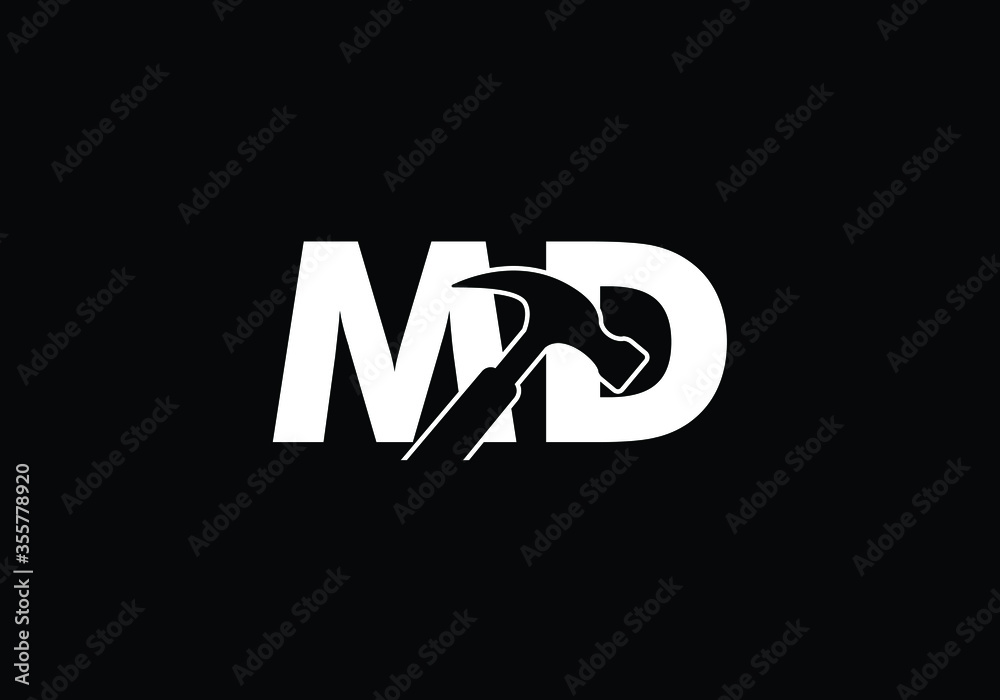 Initial Monogram Letter M D Logo Design Vector Template. M D Letter Logo Design Initial Monogram Letter M D Logo Design Vector Template. M D Letter Logo Design