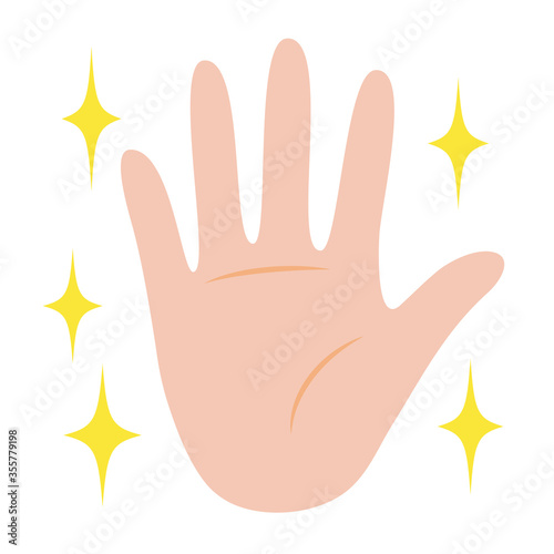 手洗い後の清潔な手