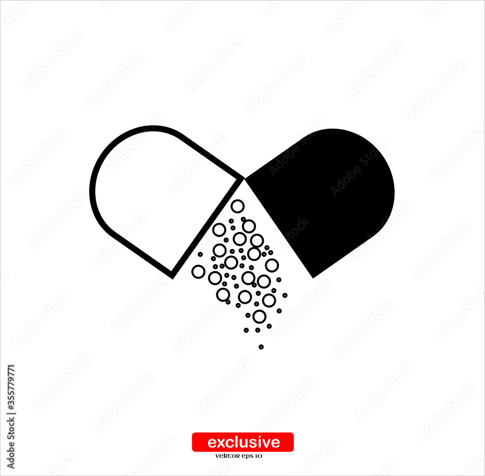 medical pill icon.Flat design style vector illustration for graphic and web design. medical pill icon.Flat design style vector illustration for graphic and web design.