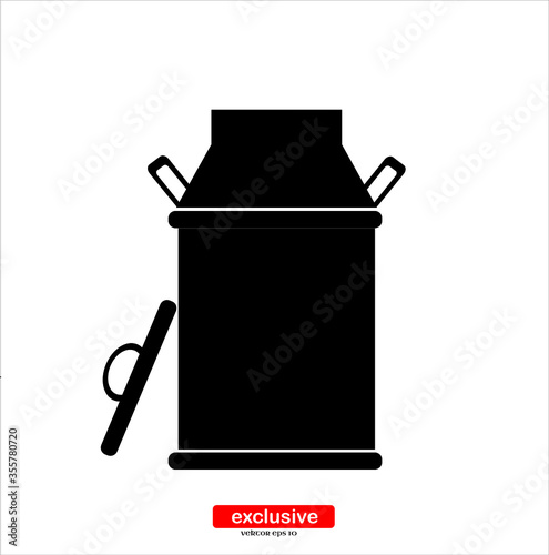 milk urn, milk jug icon.Flat design style vector illustration for graphic and web design.