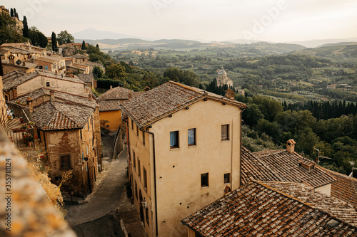 Sightseeing in Montepulciano, a medieval and Renaissance hill town and comune in the Italian province of Siena in southern Tuscany.