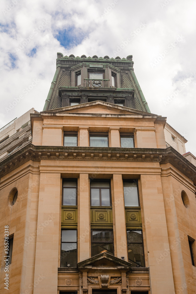 Financial buildings in the downtown area of the city of Buenos Aires. Banks in historic buildings.