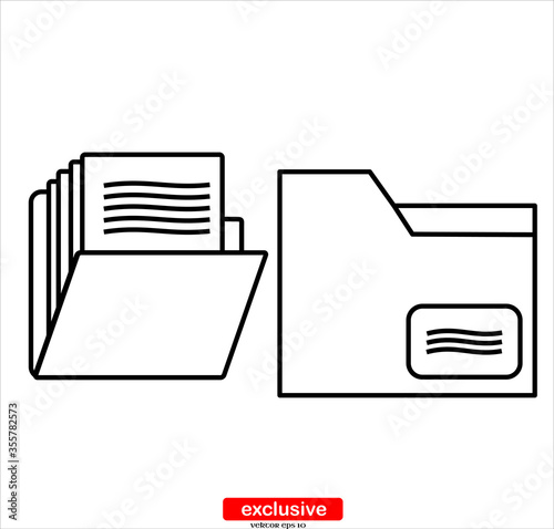 Office folders vector icon.Flat design style vector illustration for graphic and web design.