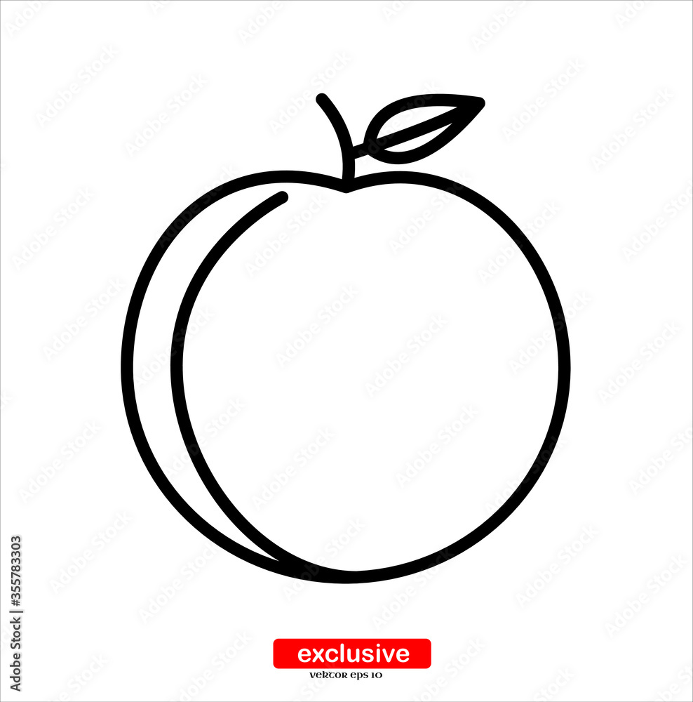 peach icon.Flat design style vector illustration for graphic and web design. peach icon.Flat design style vector illustration for graphic and web design.