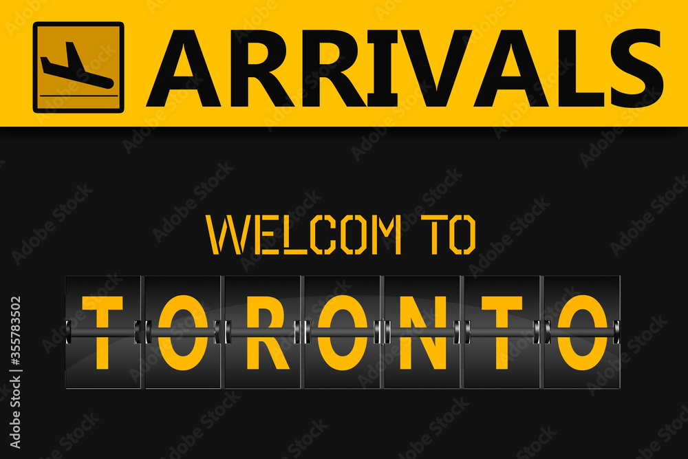 Fototapeta premium Toronto on airport arrivals flipping panel