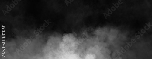 Panoramic fog mist texture overlays. Abstract smoke isolated background for effect, text or copyspace . Stock illustration.