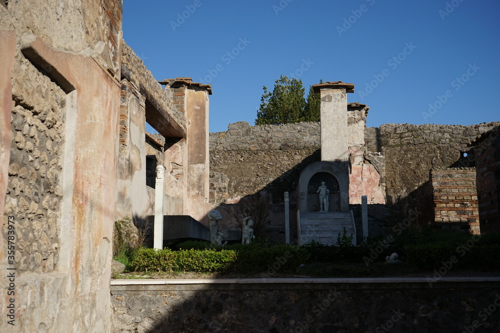 Ancient Roman house at Ruins of ancient city, Pompeii, ancient roman city, Italy	