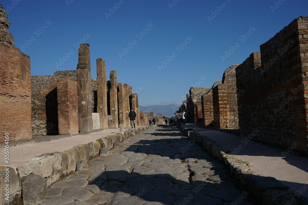 Street in Pompeii, ancient city, Naples, Italy