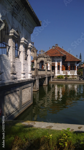 Sunny view of Ujung Water Palace in Bali , Indonesia.