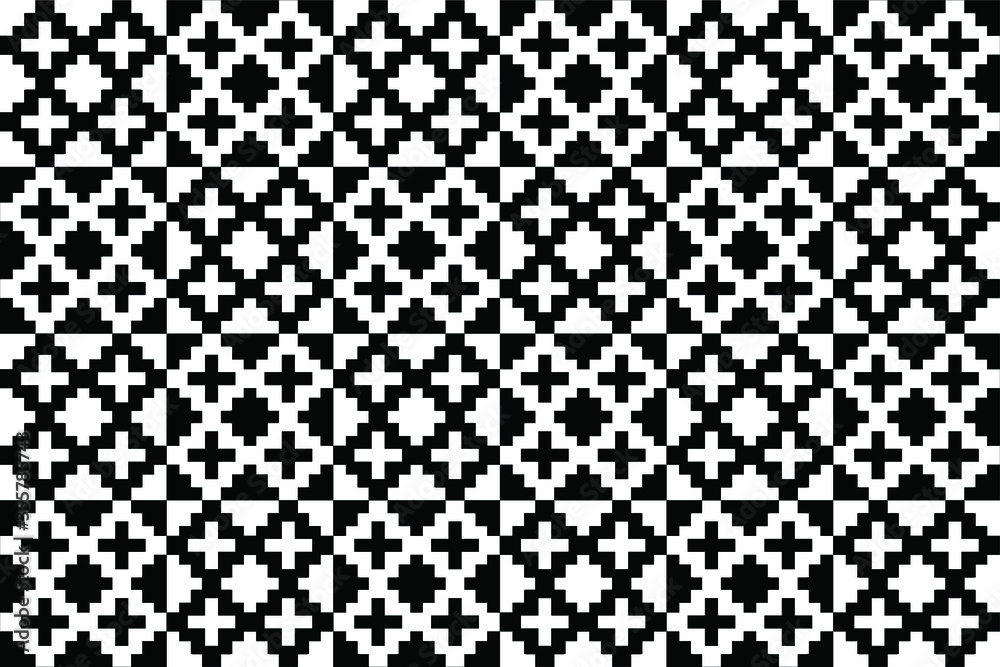 Black and white pattern. Indonesian batik motif with a very distinctive and very attractive pattern Vector Black and white pattern. Indonesian batik motif with a very distinctive and very attractive pattern Vector