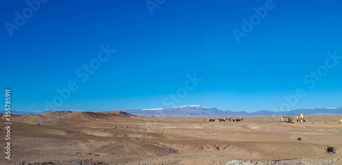A panoramic view of  Atlas mountains in Marrakech   Morocco. 