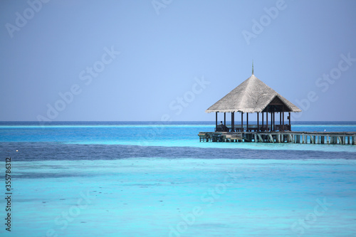 tropical beach hut in maldives