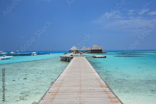 Bridge into the sea at Maldives Island