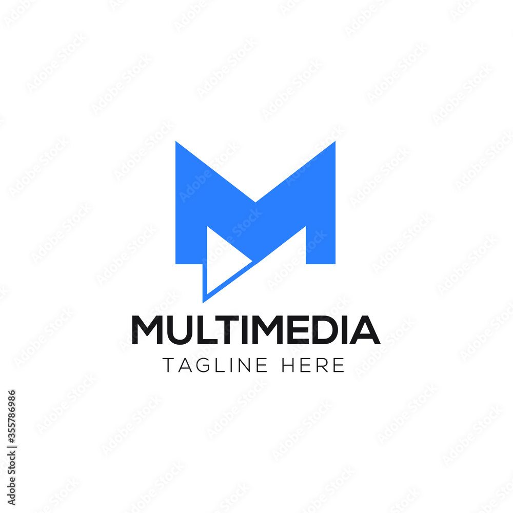 Letter M line with play button logo design. Linear creative minimal monochrome monogram symbol. Universal elegant vector sign design. Letter M line with play button logo design. Linear creative minimal monochrome monogram symbol. Universal elegant vector sign design.