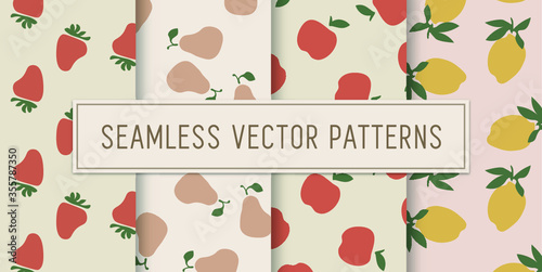 Seamless Fruit Pattern Set
